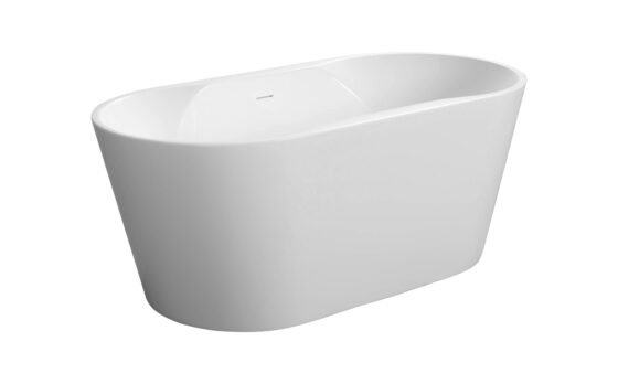 59" Acrylic oval modern tub-White Drain with deck