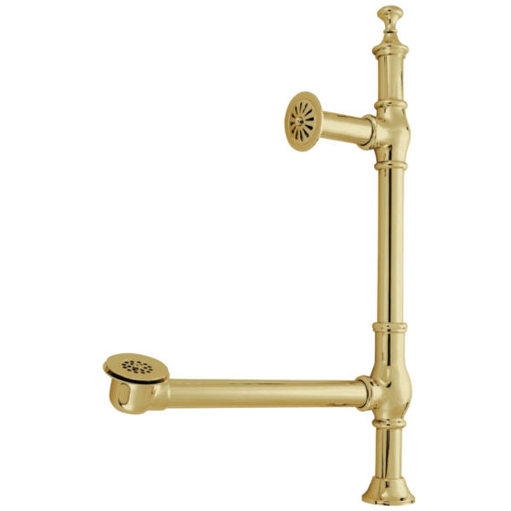 Polished Brass tower drain for skirted tub