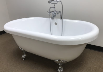 60″ dual acrylic tub with imperial feet