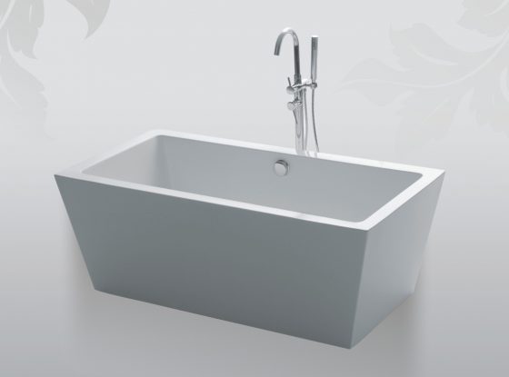 63" dual modern rectangular acrylic tub