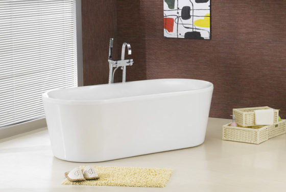 68" dual acrylic modern oval tub
