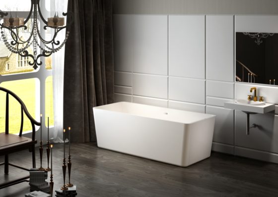 69" rectangular modern acrylic tub