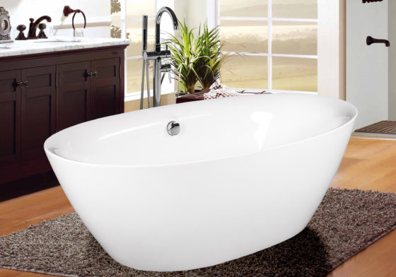 70″ dual modern acrylic tub