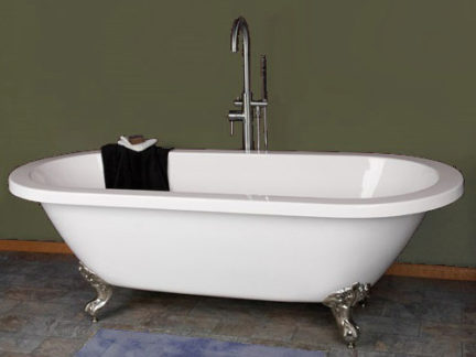 70″ acrylic dual tub with imperial feet
