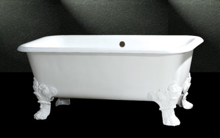 60" cast iron rectangular tub with bear feet