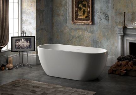 67" modern dual oval tub