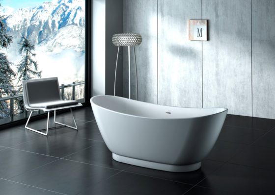 69" acrylic double slipper modern tub