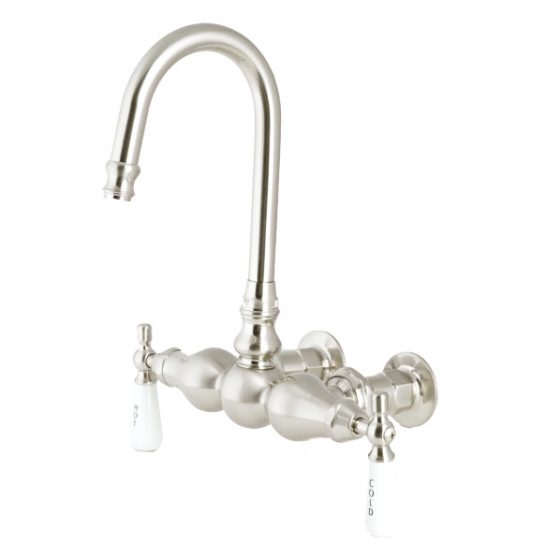 wall mount goose neck faucet - Polished Nickel