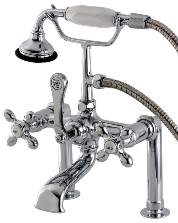 RS46040 deck mount British telephone faucet with 6″ riser Canyon Bath