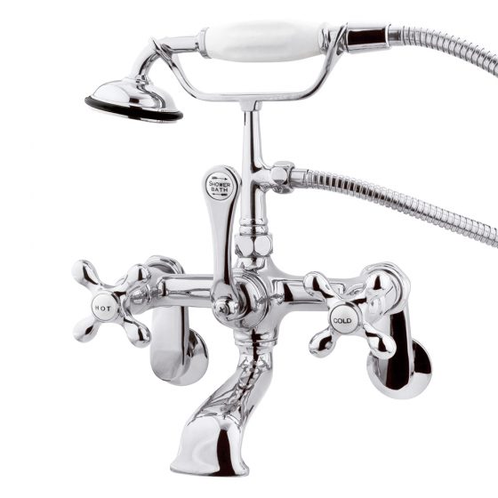 Wall mount British telephone faucet with swing arm - Chrome