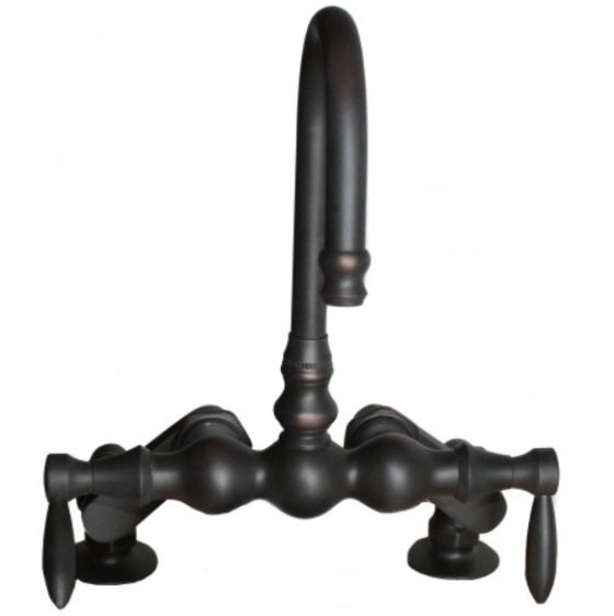 Oil Rubbed Bronze deck mount faucet with goose neck