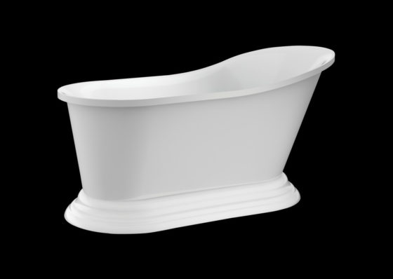 67″ acrylic slipper tub with pedestal