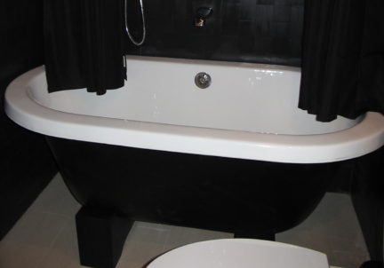 57" Cast iron dual tub with wood block